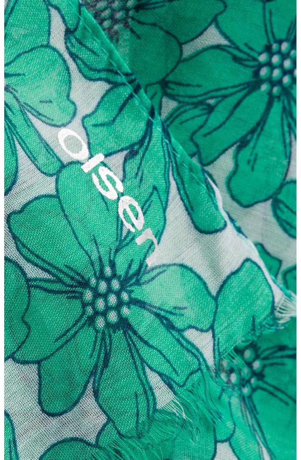 Kelly Green Floral Print Scarf