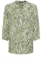 Khaki and Lime Animal Print Blouse