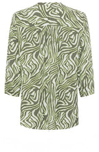 Khaki and Lime Animal Print Blouse