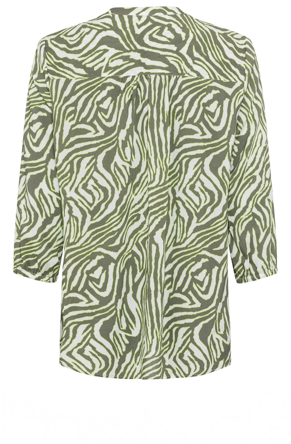 Khaki and Lime Animal Print Blouse