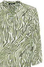 Khaki and Lime Animal Print Blouse