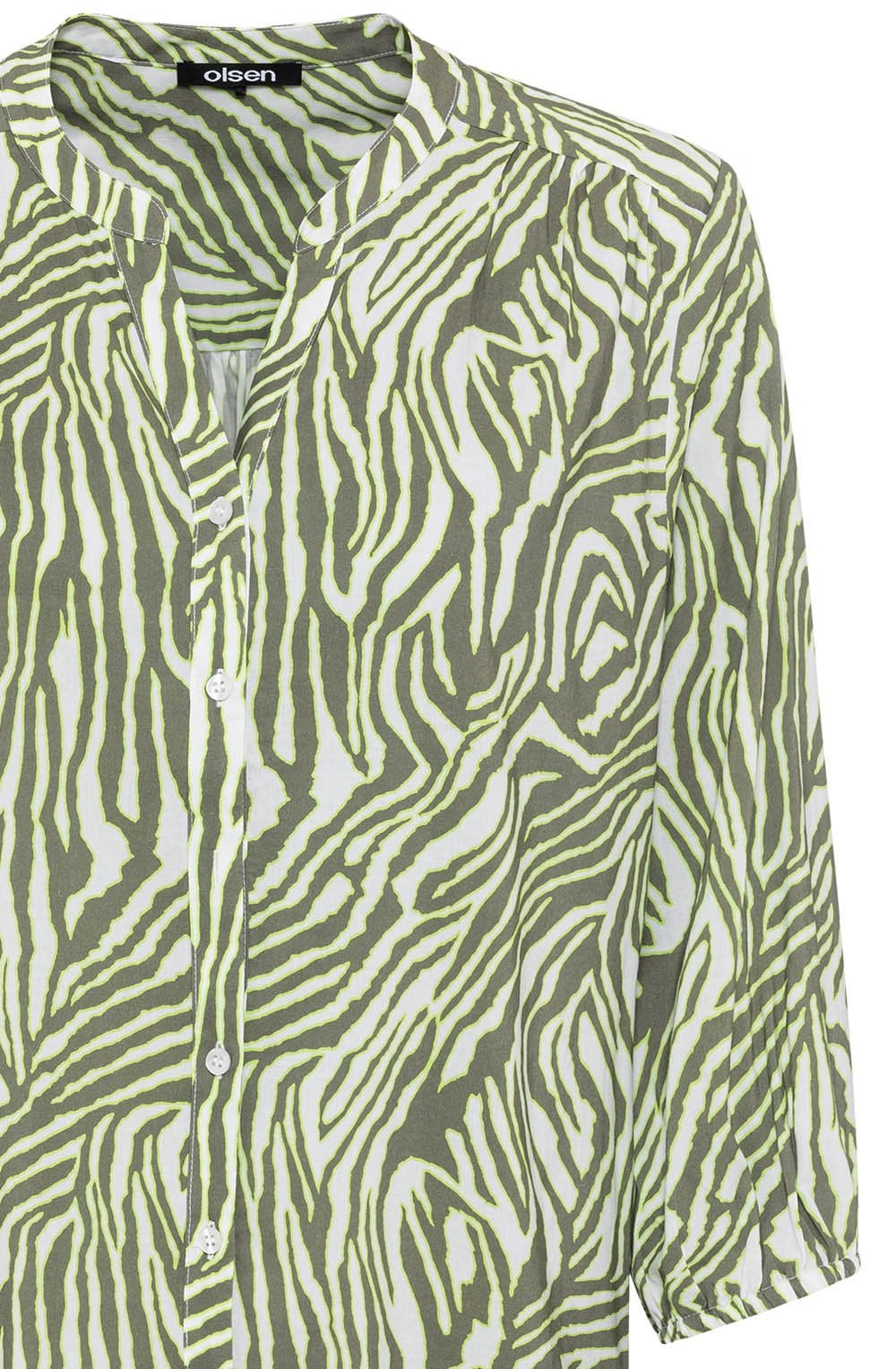 Khaki and Lime Animal Print Blouse