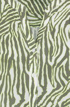 Khaki and Lime Animal Print Blouse