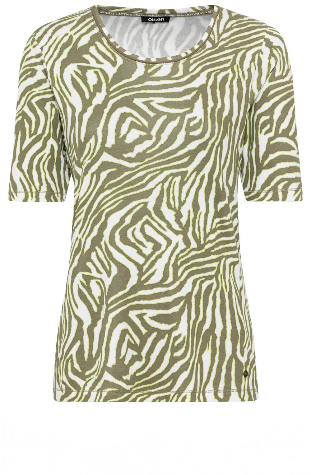 Khaki and Lime Animal Print Edda Top