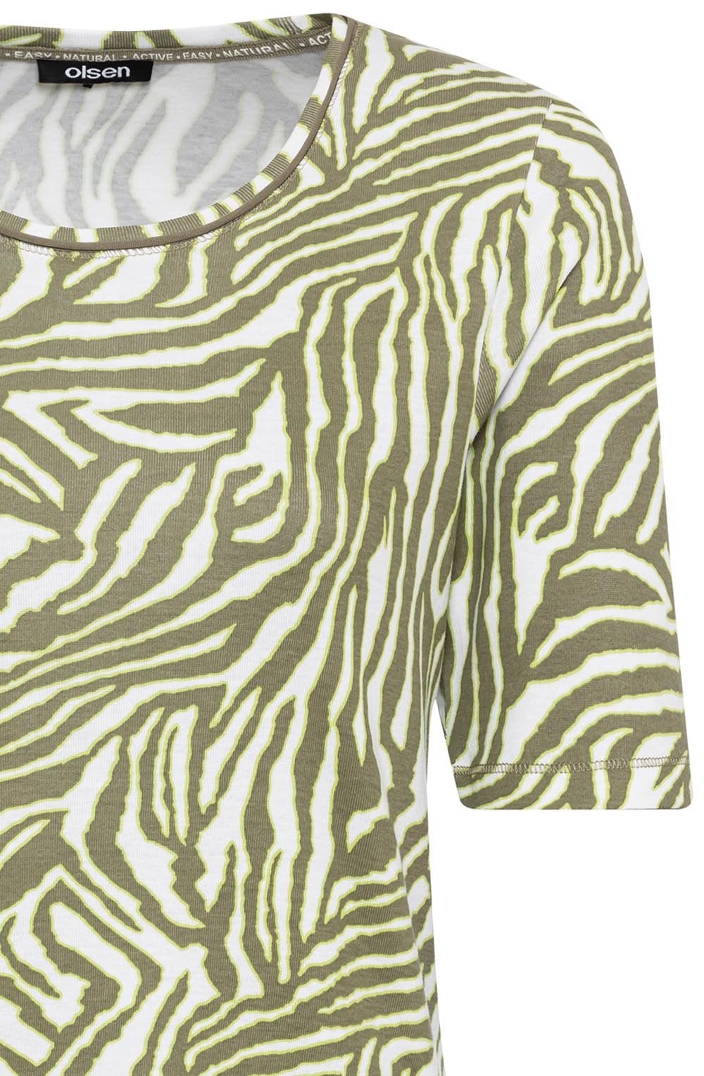 Khaki and Lime Animal Print Edda Top