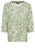 Khaki and Lime Animal Print Henny Sweatshirt