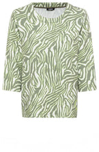 Khaki and Lime Animal Print Henny Sweatshirt