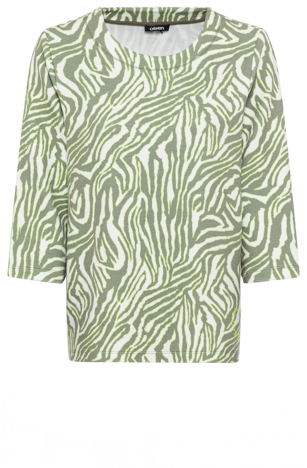 Khaki and Lime Animal Print Henny Sweatshirt