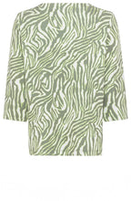 Khaki and Lime Animal Print Henny Sweatshirt