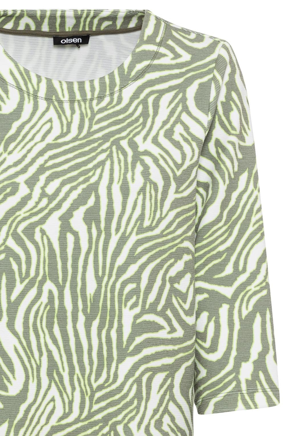 Khaki and Lime Animal Print Henny Sweatshirt