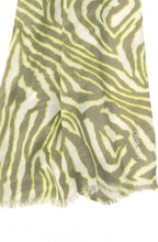 Khaki and Lime Animal Print Scarf