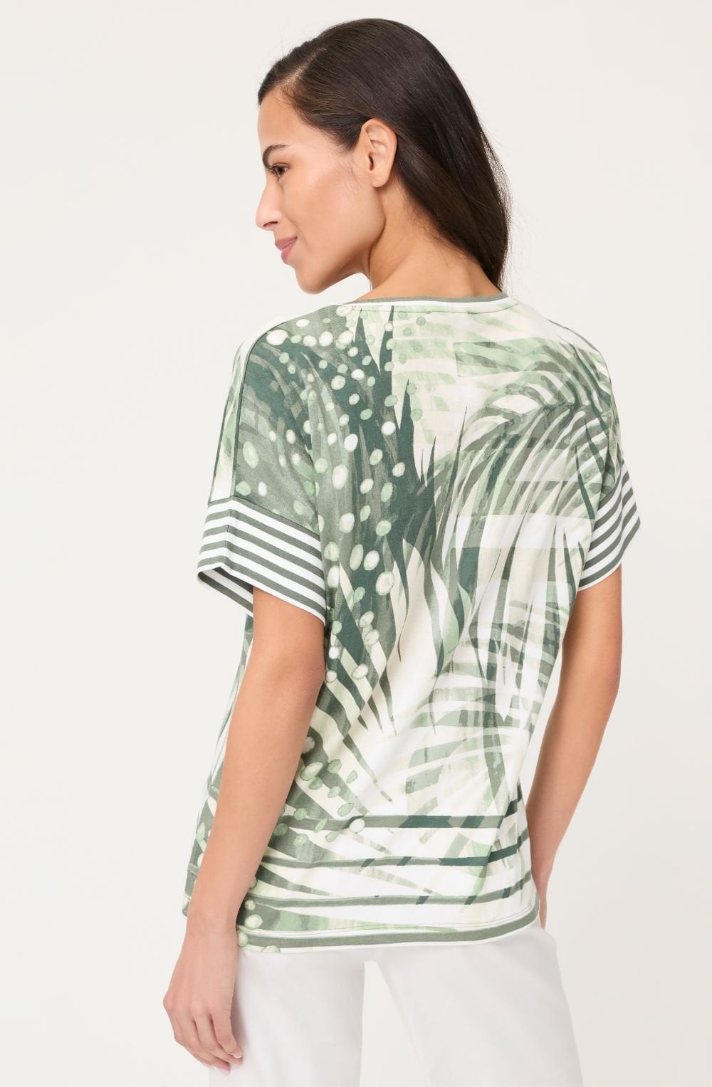 Khaki and Silver Shimmer Cosima Relaxed T-Shirt