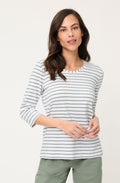 Khaki and White Stripe Hananh Top