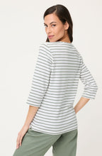 Khaki and White Stripe Hananh Top