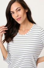 Khaki and White Stripe Hananh Top