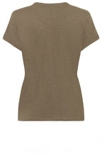 Khaki Broderie Anglaise T Shirt