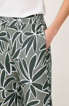 Khaki Floral Print Cropped Anna Trousers