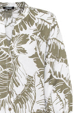 Khaki Leaf Straight Cut Shirt Dress