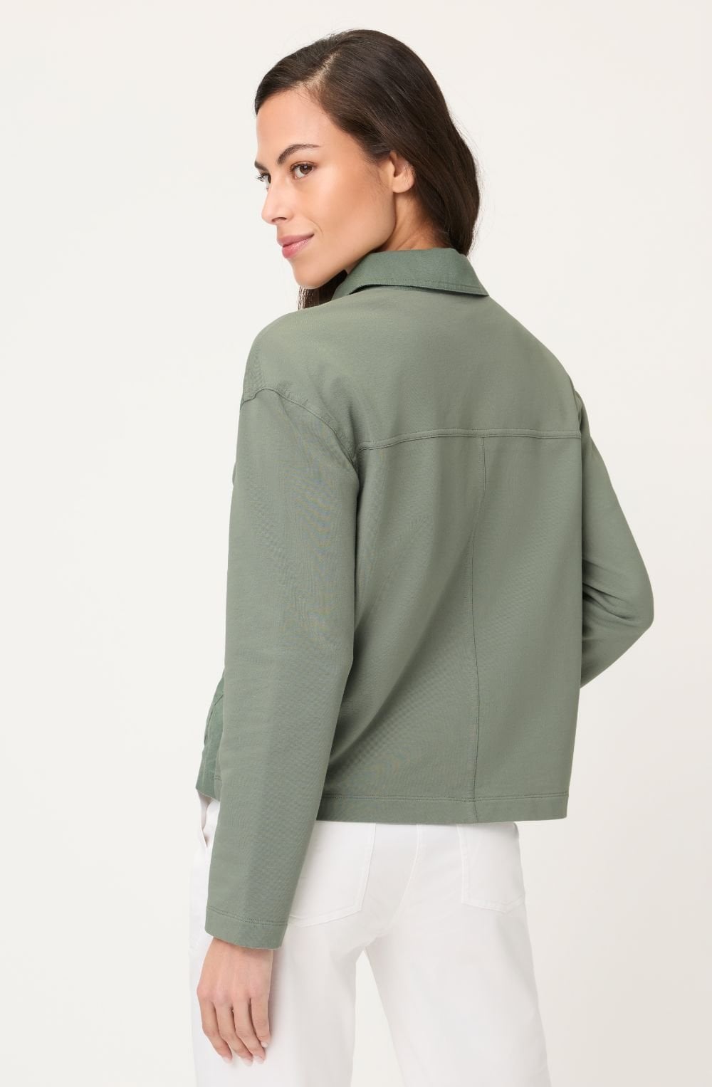Khaki Linen and Cotton Blend Jacket