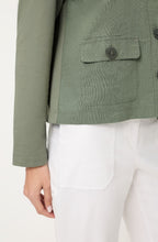 Khaki Linen and Cotton Blend Jacket