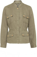 Khaki Linen Drawstring Jacket