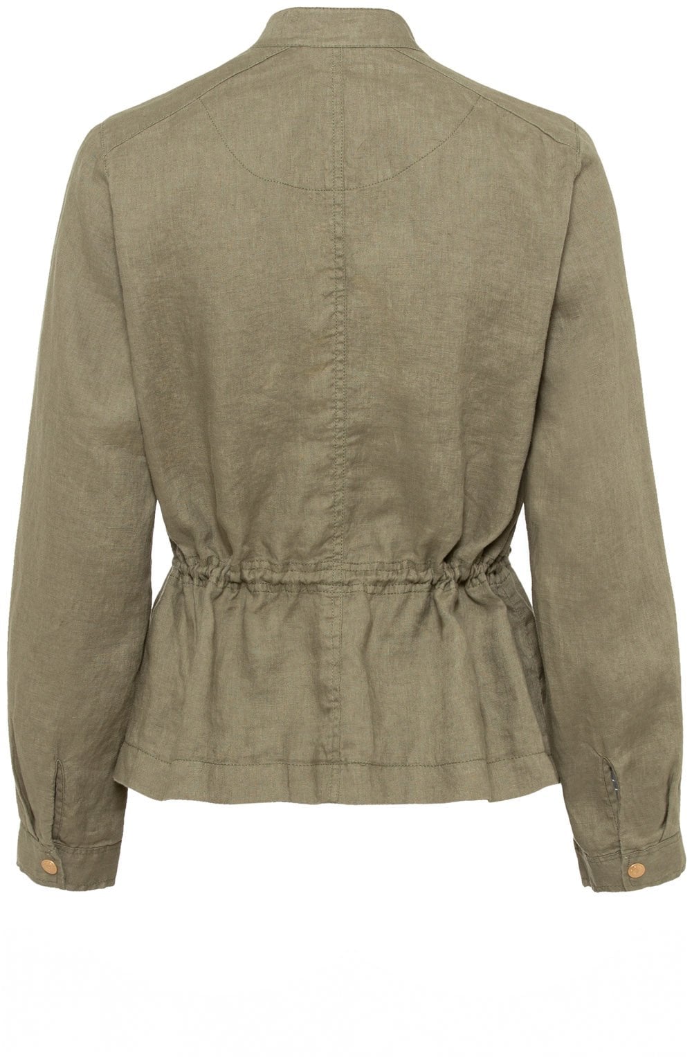 Khaki Linen Drawstring Jacket
