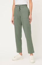 Khaki Linen Mix Lisa 7/8th length Trousers