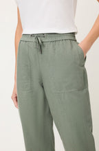 Khaki Linen Mix Lisa 7/8th length Trousers