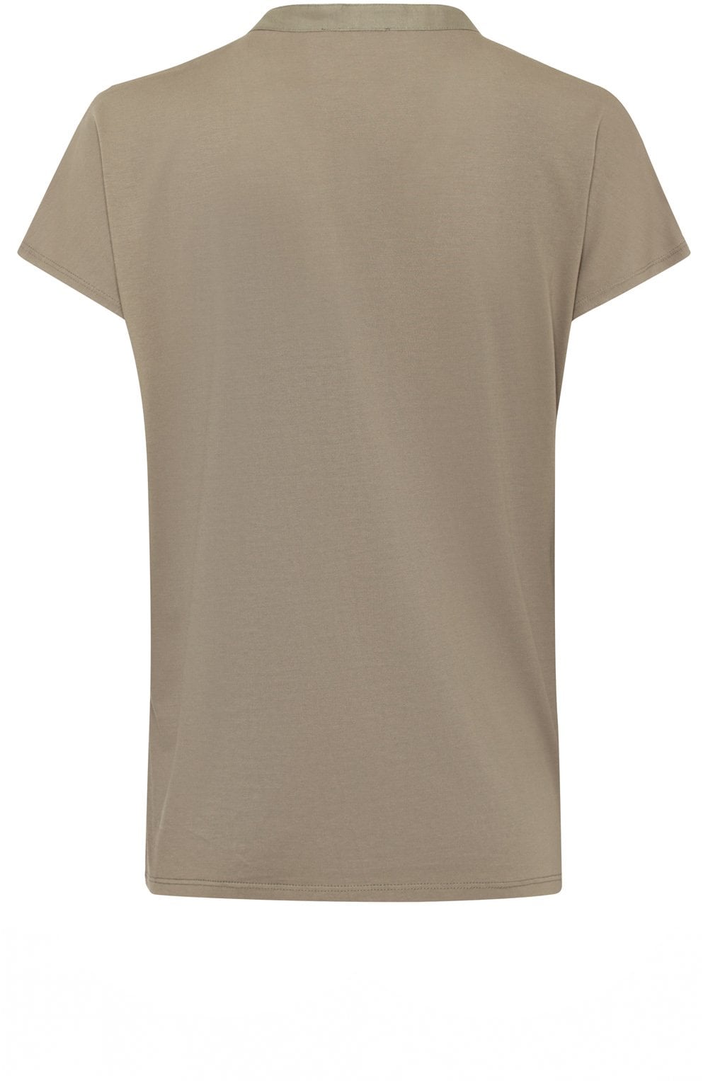 Khaki Linen Mix Top With Chain Detail