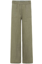 Khaki Linen Wide Leg Anna Trousers