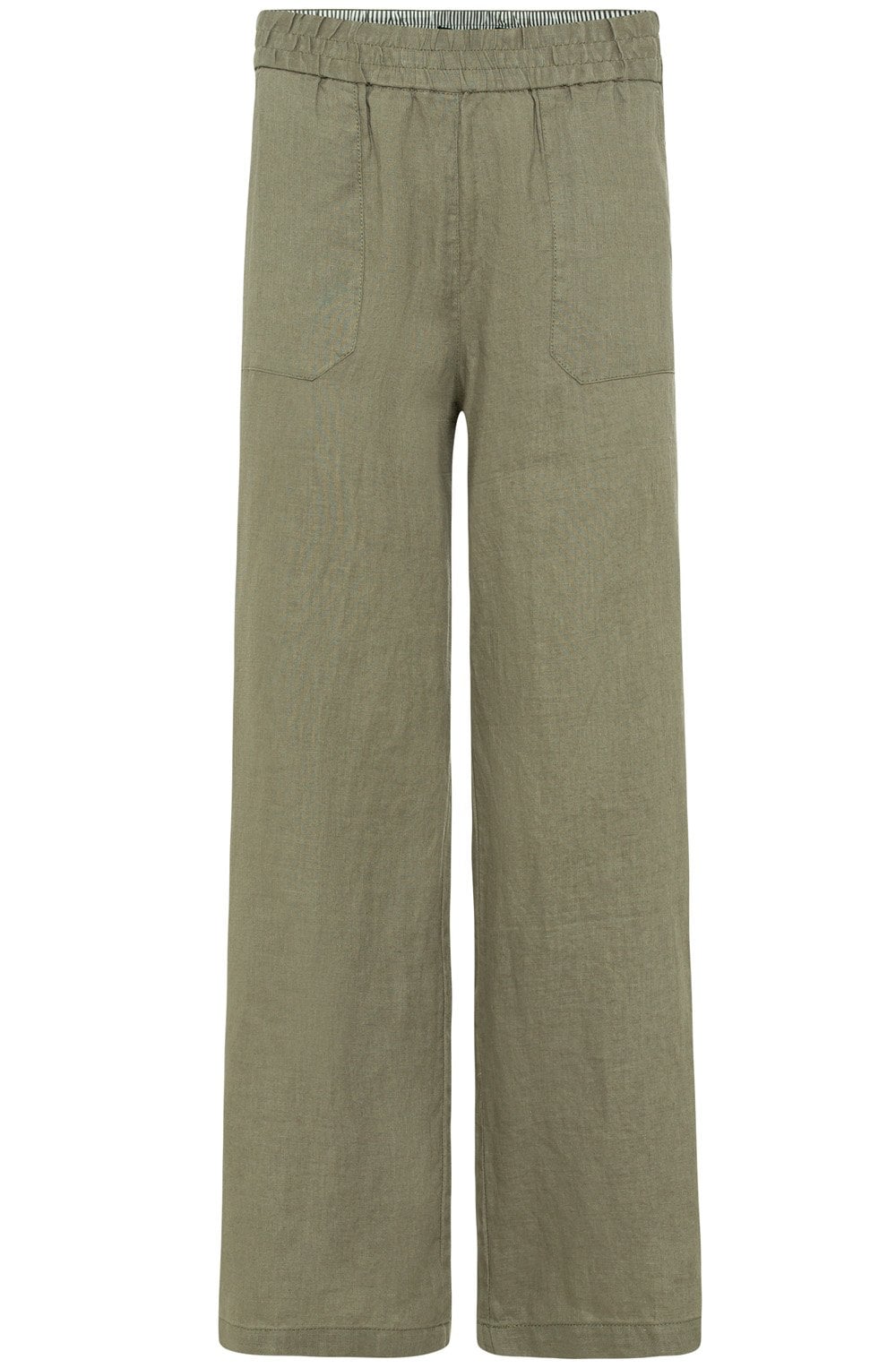 Khaki Linen Wide Leg Anna Trousers