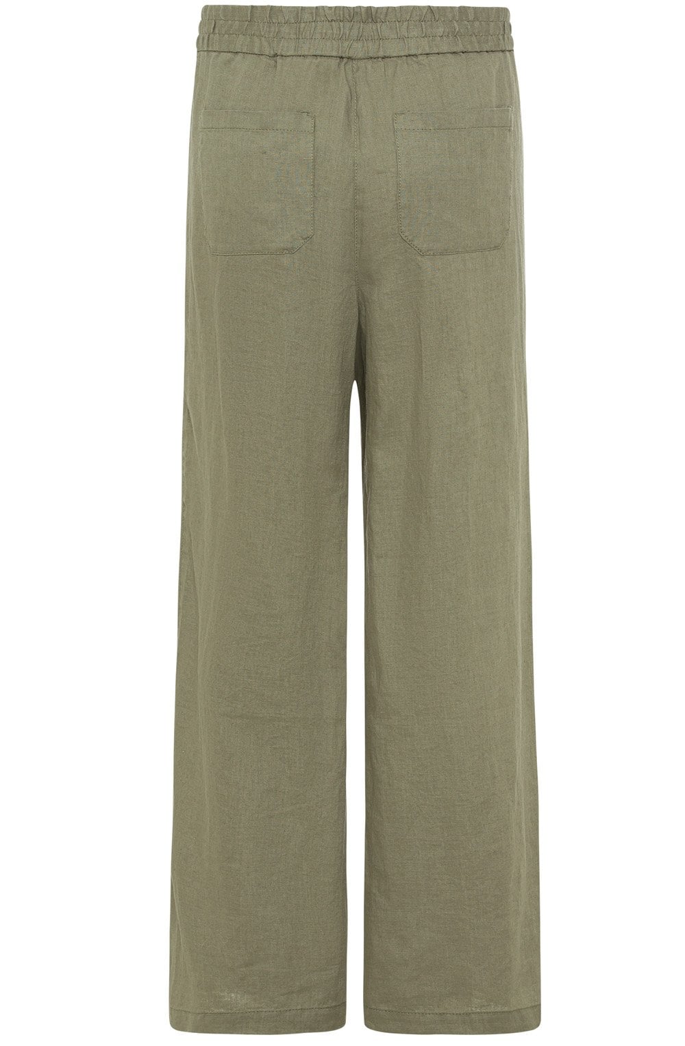 Khaki Linen Wide Leg Anna Trousers