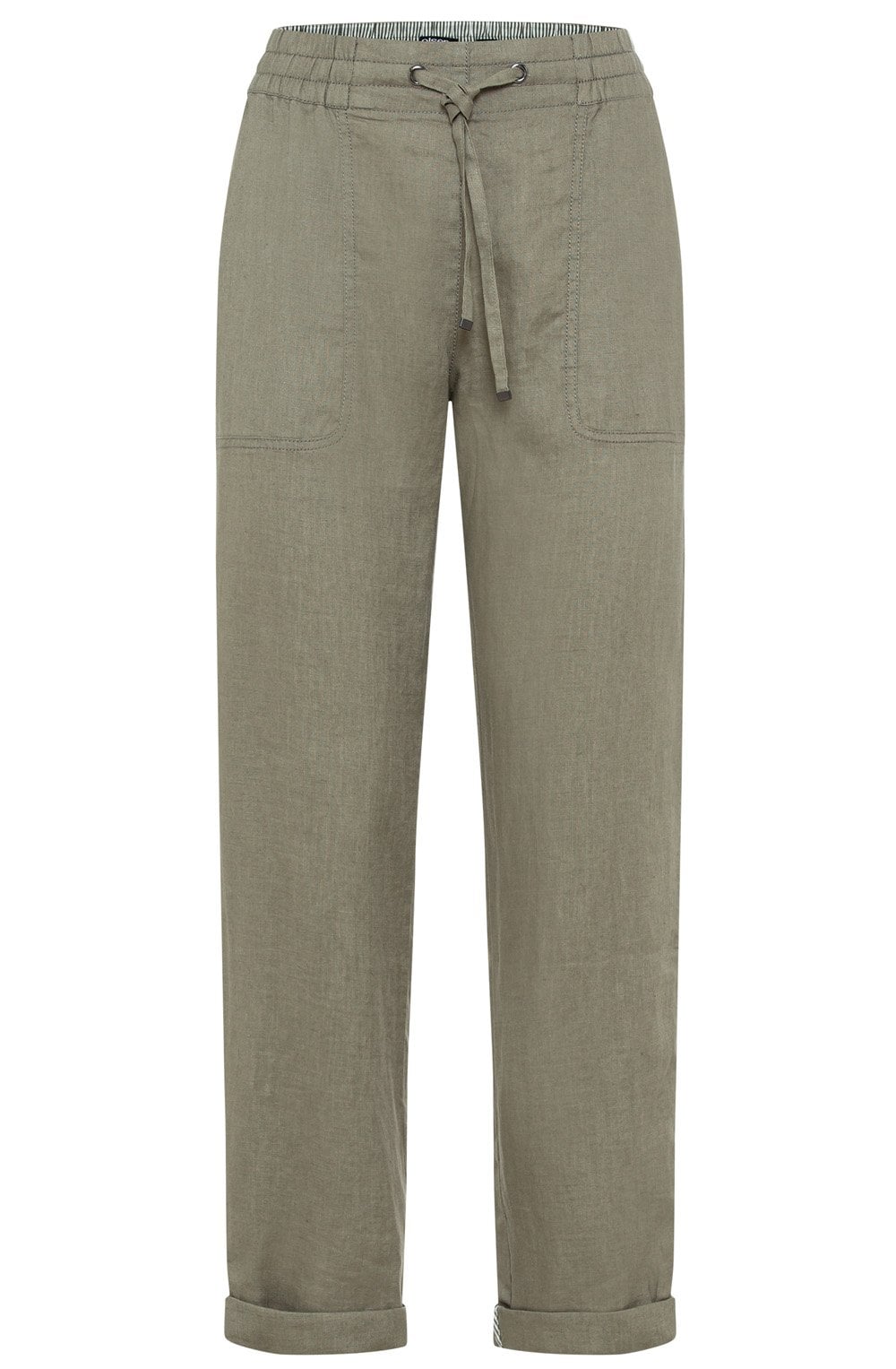Khaki Lisa Linen Trousers
