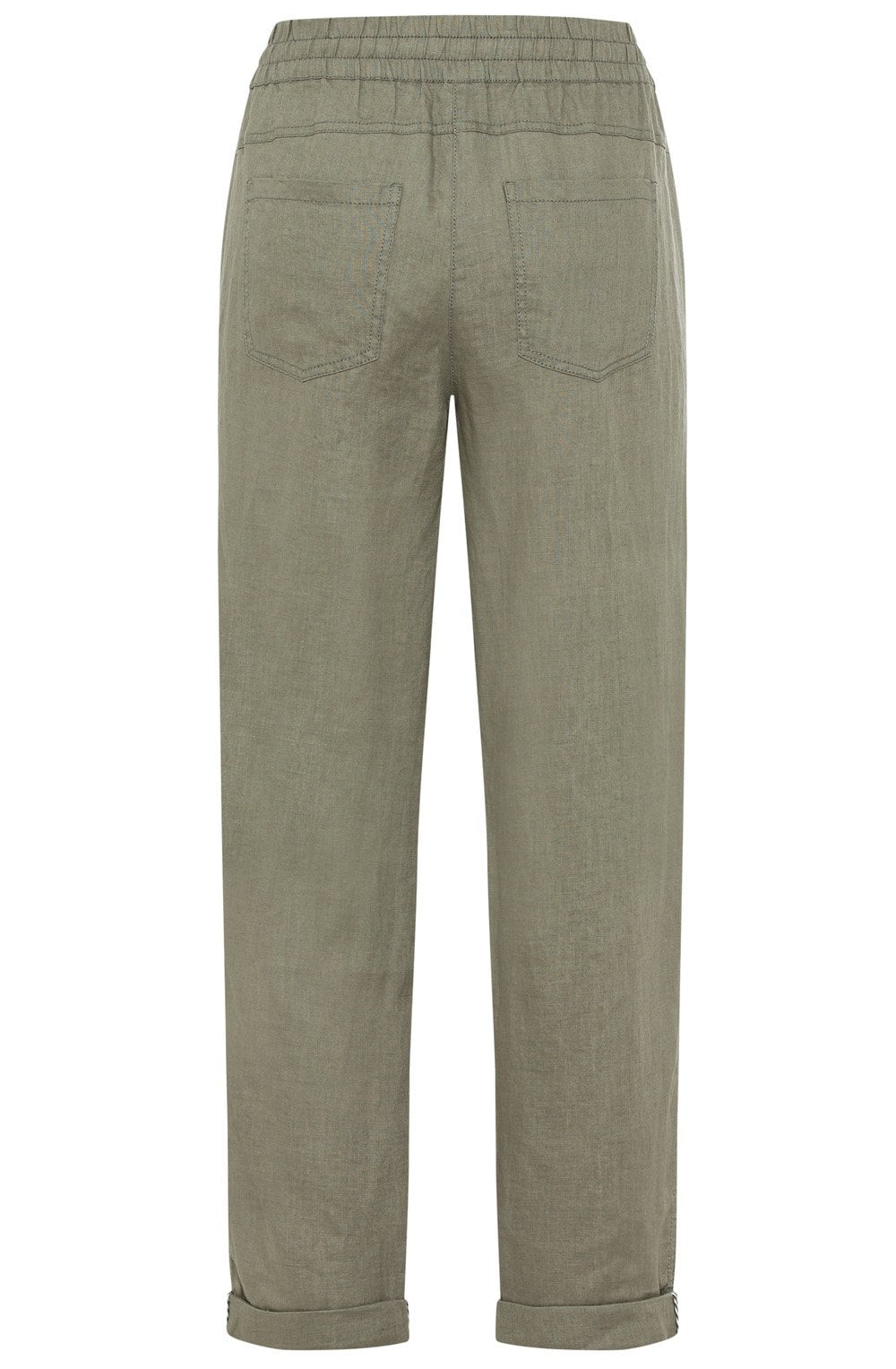 Khaki Lisa Linen Trousers