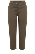 Khaki Mona Slim Leg Cropped Jeans