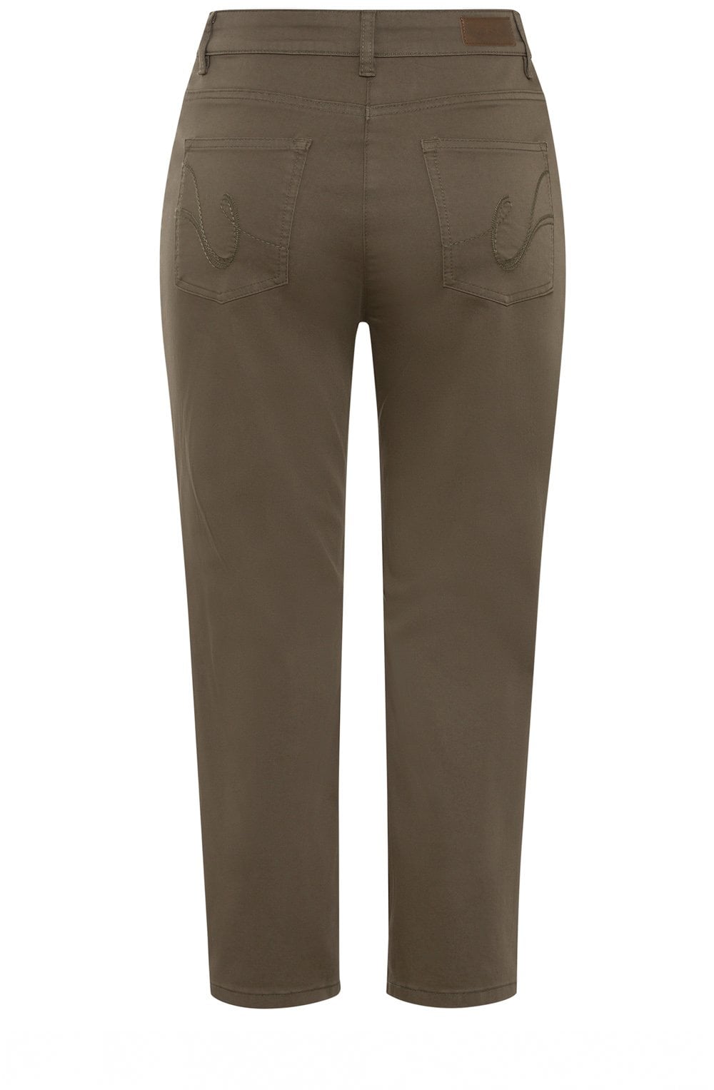 Khaki Mona Slim Leg Cropped Jeans