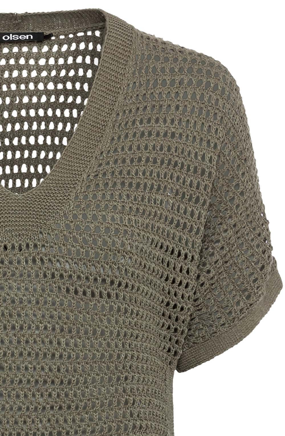 Khaki Open Knit Chloe Jumper