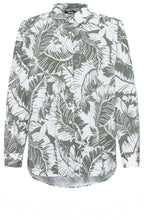 Khaki Palm Leaf Long Line Shirt