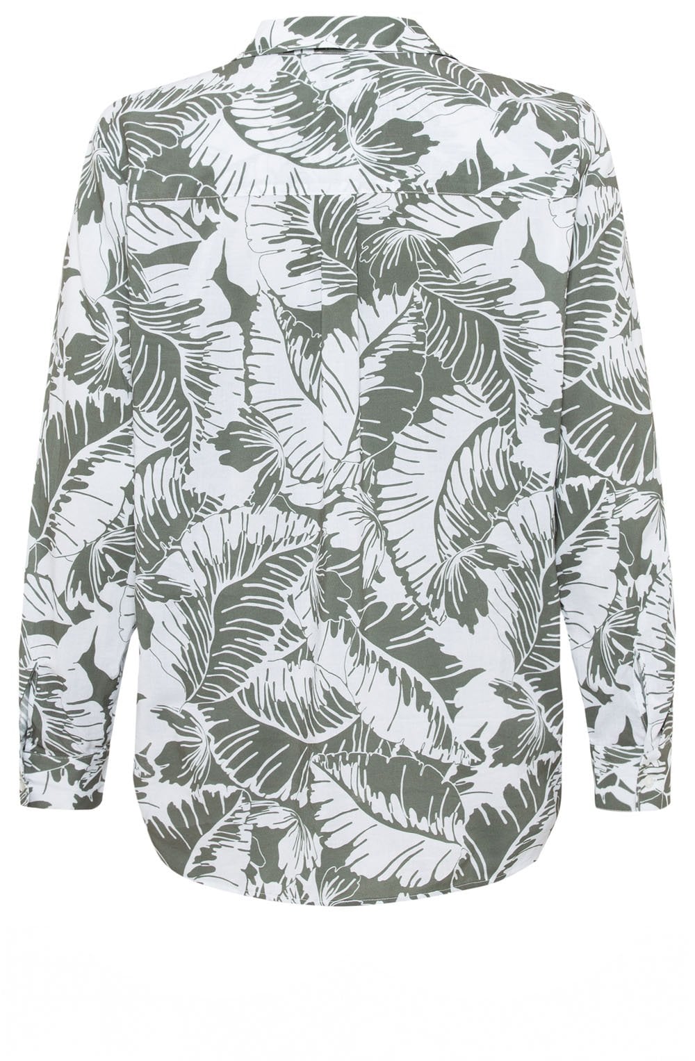 Khaki Palm Leaf Long Line Shirt