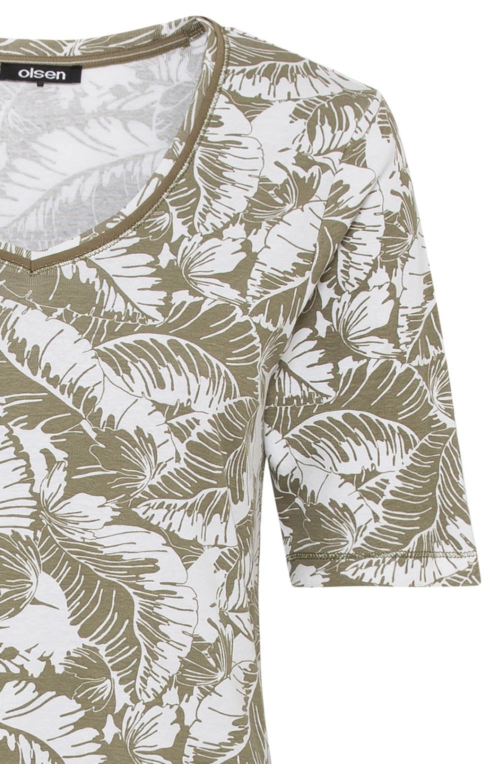 Khaki Palm Leaf T Shirt