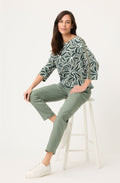Khaki Weighted Jersey Relaxed Clara Top