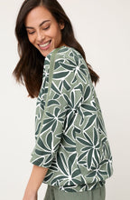 Khaki Weighted Jersey Relaxed Clara Top