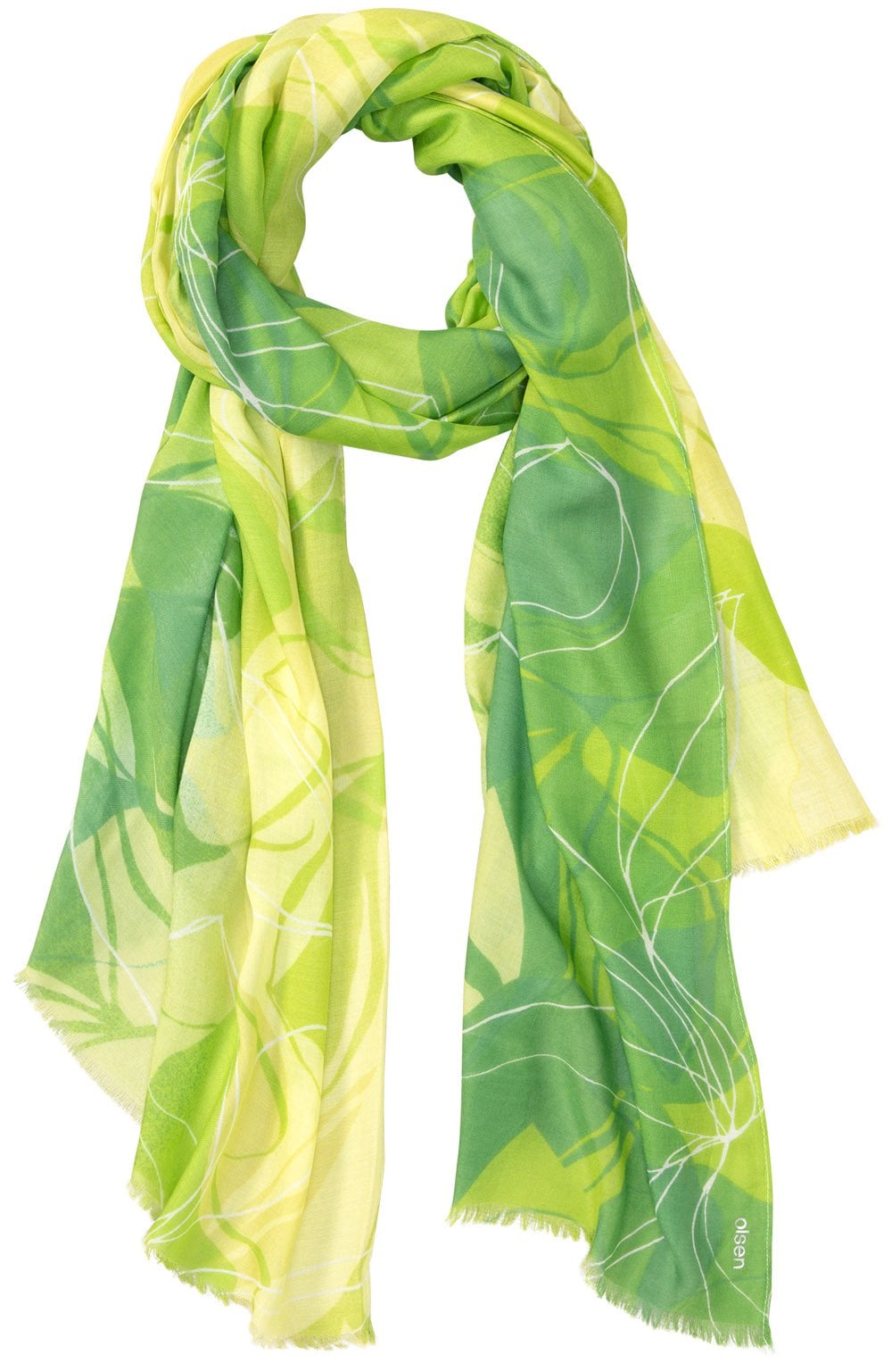 Kiwi Leaf Print Scarf