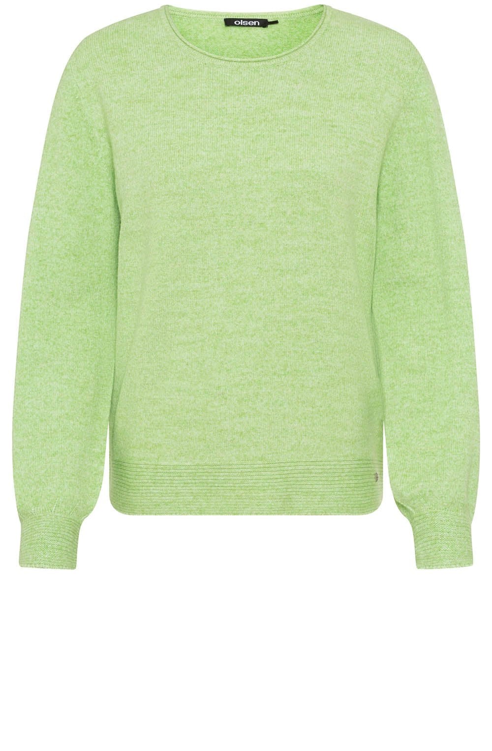 Kiwi Melange Delicate balloon Sleeve Jumper