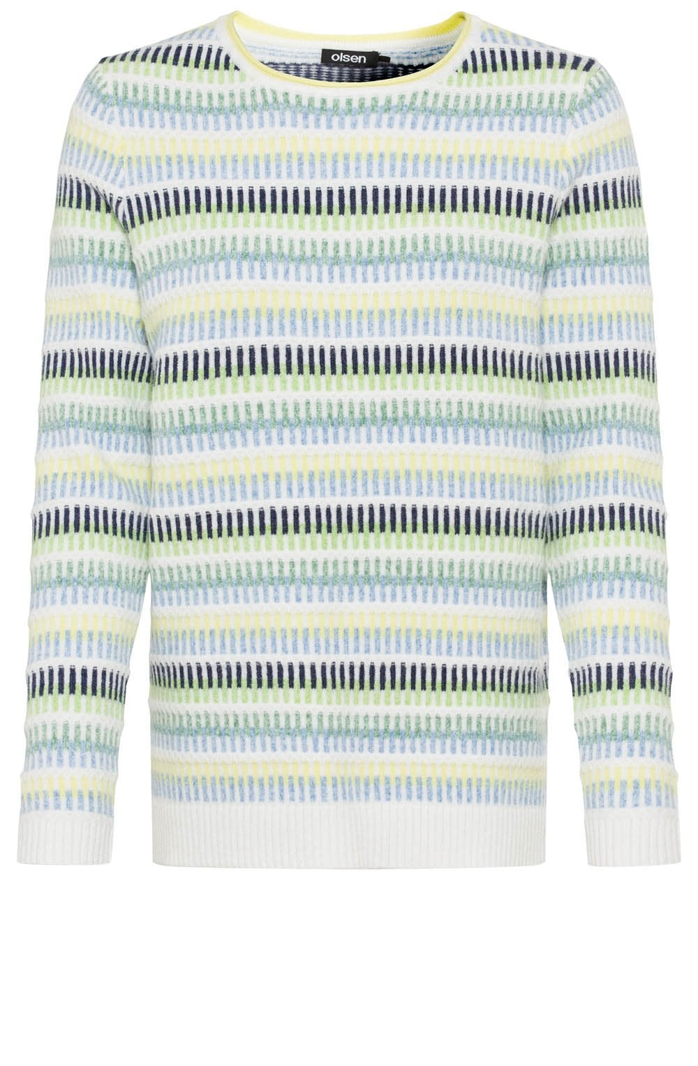 Kiwi Melange Horizontal Stripes Henny Jumper