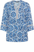 Lapis Blue Tunic Style Blouse