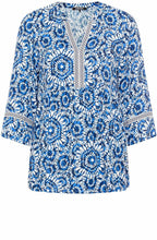 Lapis Blue Tunic Style Blouse