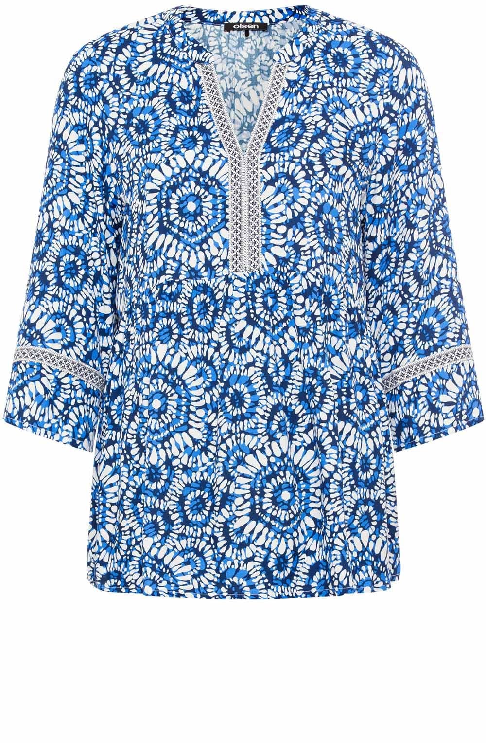 Lapis Blue Tunic Style Blouse