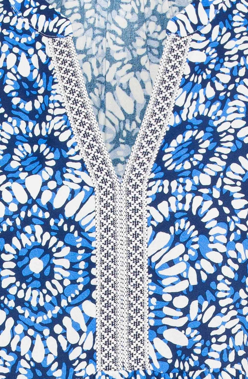 Lapis Blue Tunic Style Blouse