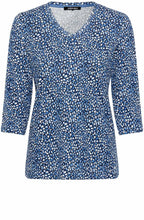 Lapis Blue V Neck Edda Top